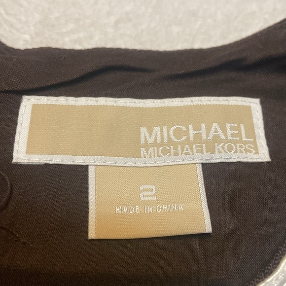 MICHAEL MICHAEL KORS NWT Size 2 Sleeveless Brown Linen Dress - Picture 12 of 13